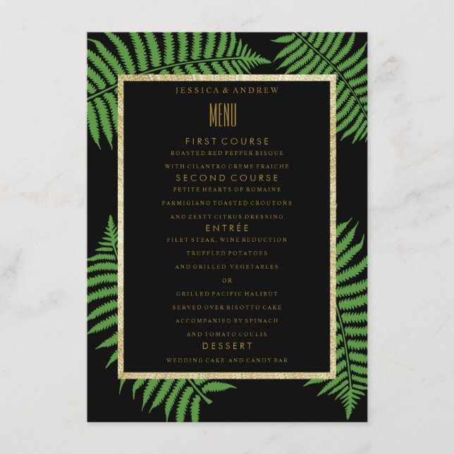 Menu de Casamento Elegante e Sofisticado com Samam (Frente)
