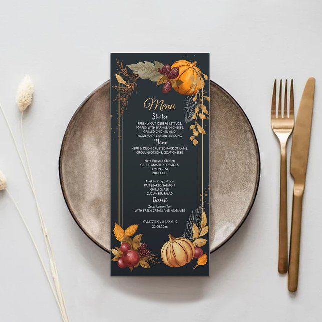 Menu de Casamento Elegante Floral da Modern Waterc (Criador carregado)