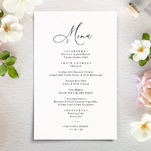 Menu de Casamento Elegante Rustic Sage Green