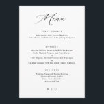 Menu de Casamento Elegante Simples e Minimalista d<br><div class="desc">Menu de Casamento Elegante Minimalista Vintage: Este menu de casamento luxo é perfeito para um casamento elegante e clássico. Ele apresenta uma letra vintage e tem uma vibração limpa,  simples,  mas elegante.</div>