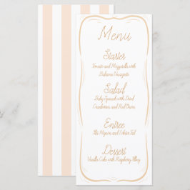 Menu de Casamento em Faixa Laranja Pastel
