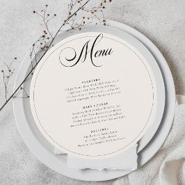 Menu de Casamento em Preto Marfim Branco com Calig