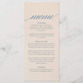 Menu de Casamento em Série Moderna em Azul Dusty