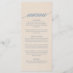 Menu de Casamento em Série Moderna em Azul Dusty