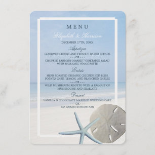 Menu de Casamento entre Dólar de Areia e Praia de