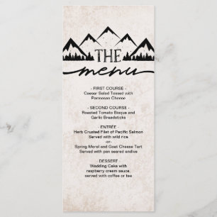 Menu de Casamento entre Montanhas Russas e Pinheir