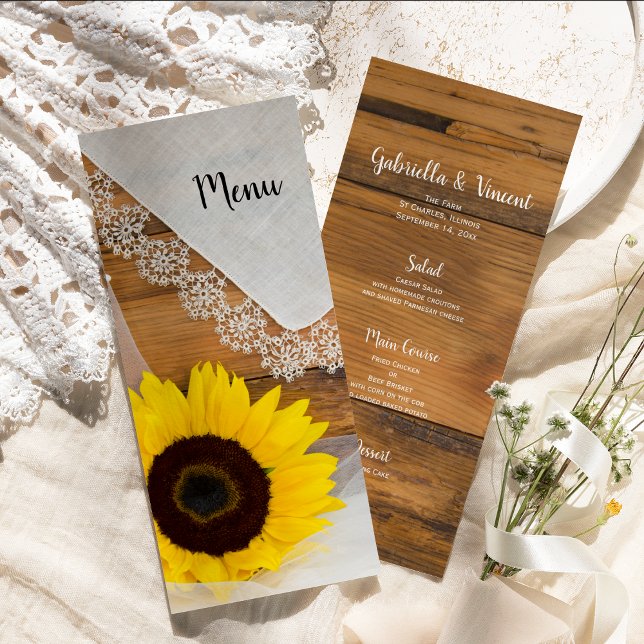 Menu de Casamento entre Sunflower e Lace Country (Criador carregado)