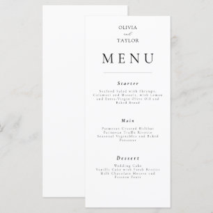 Menu de Casamento/Evento Elegante Simples