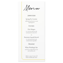 Menu de Casamento Fio de Ouro Único