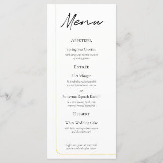 Menu de Casamento Fio de Ouro Único