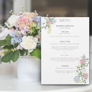Menu de casamento Flat ricamente ornamentado