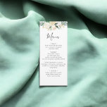 Menu de Casamento Floral com Cor Neutra Branca<br><div class="desc">Nosso moderno cardápio de casamento apresenta um arranjo branco e neutro de flores aquáticas.</div>