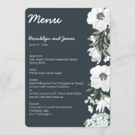 Menu De Casamento Floral Com Flores Brancas