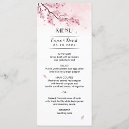 Menu de Casamento Floral Cor de Água Cereja Blosso