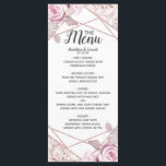 Menu de Casamento Floral de Frame Geométrico do Bl<br><div class="desc">Blush Marble Frame Floral design com Rosa claro e Rosa Dourada. Perfeito para cartões de Primavera ou Summer Wedding com letra de guiamento lendária. Verifique meu compro para ver toda a coleção de casamento com este design!</div>