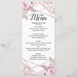 Menu de Casamento Floral de Frame Geométrico do Bl