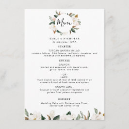 menu de casamento floral de Magolia Moderna