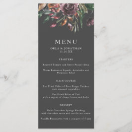 Menu de Casamento Floral de Quebra de Moody Fall