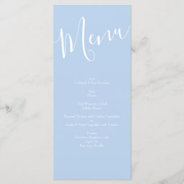Menu de Casamento Floral de Rosa Azul Pálido e Ama