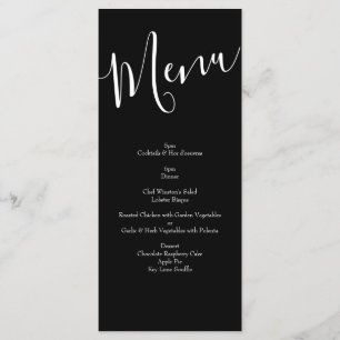 Menu de Casamento Floral de Rosa de Peonia Negra e