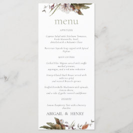Menu de Casamento Floral do Autumn Romance Arch