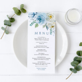 Menu de Casamento Floral do Dusty Blue & White Ros