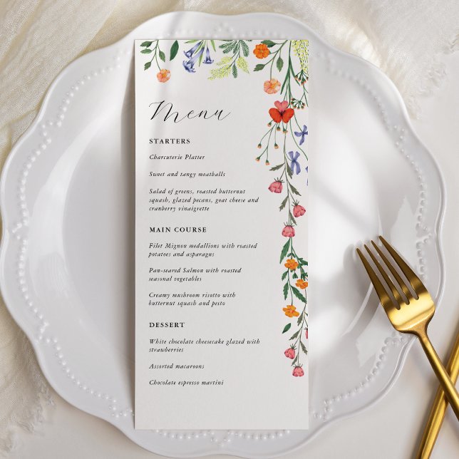 Menu de Casamento Floral do Jardim Secreto (Criador carregado)