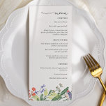 Menu de Casamento Floral do Jardim Secreto<br><div class="desc">Itens correspondentes encontrados no compro Adore Paper Co no Zazzle. Personalizar com o texto do menu.</div>