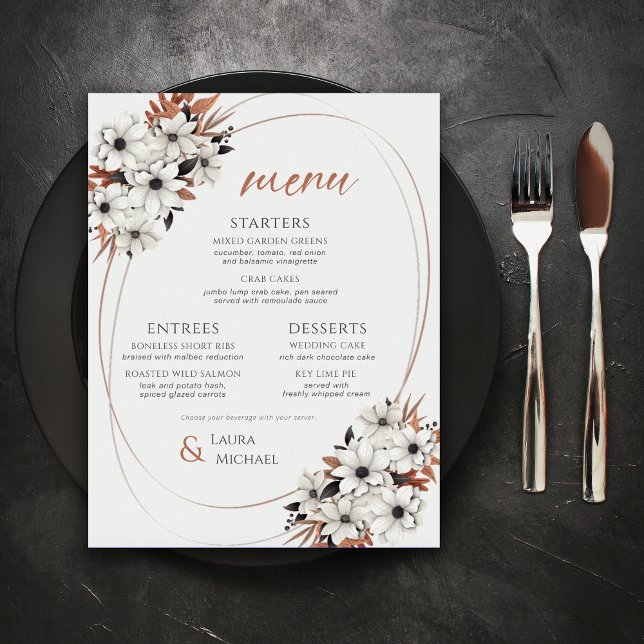 Menu de Casamento Floral Elegante (Criador carregado)