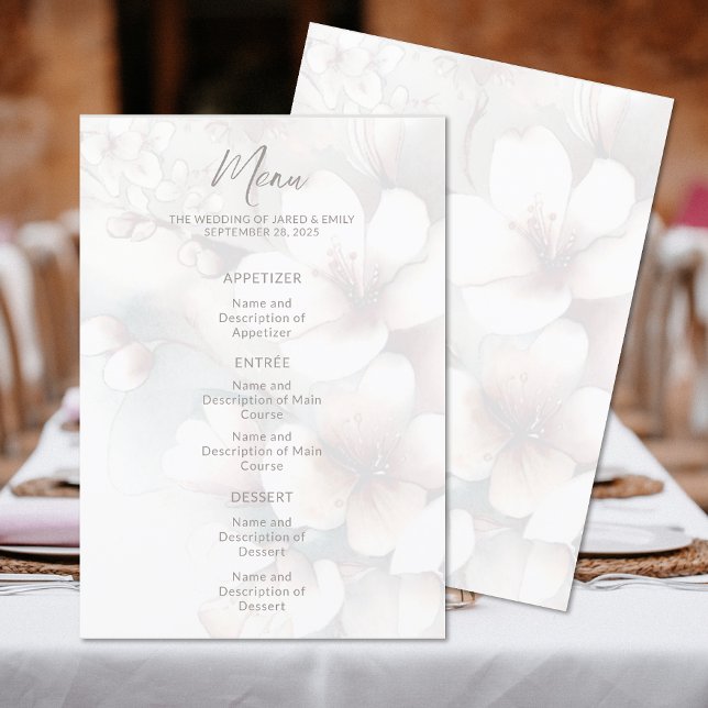 Menu de Casamento Floral Moderno (Criador carregado)