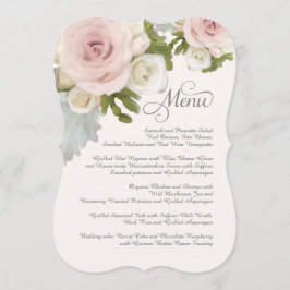 Menu de Casamento Floral Romântico rosa Suculente