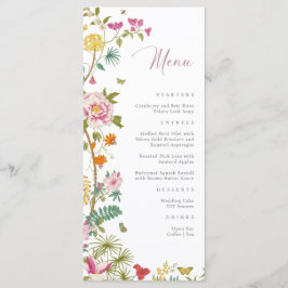 Menu de Casamento Floral Rosa