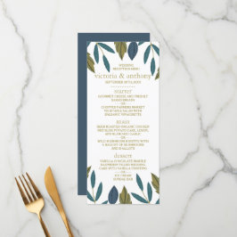 Menu de Casamento Floral Rustic Leaf