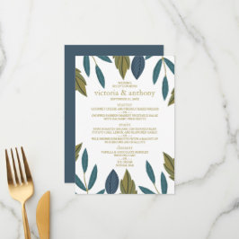 Menu de Casamento Floral Rustic Leaf