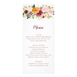 Menu de Casamento Floral Saffron Mauve Blush Saffr