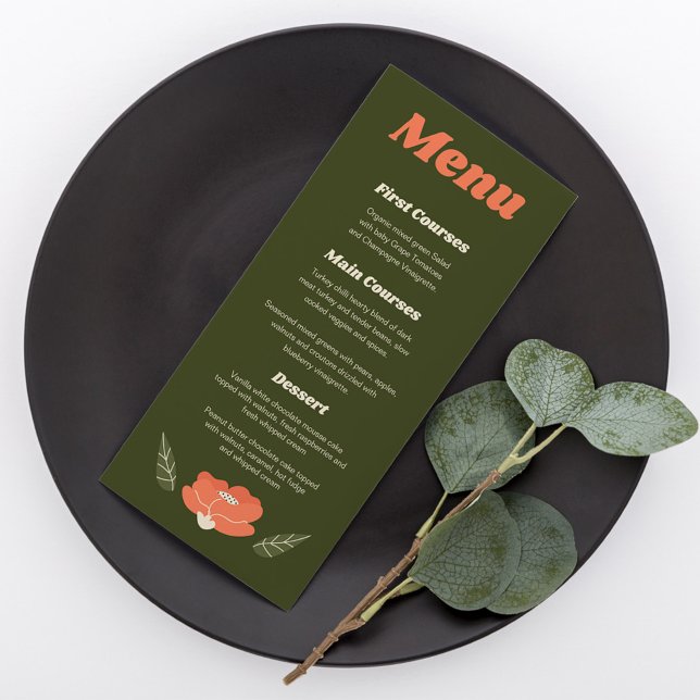 Menu de Casamento Floral Simples (Criador carregado)