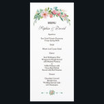 Menu de Casamento Floral Tropical de Luau<br><div class="desc">Design de cartão de destino elegante,  exótico,  com Buquê Delicado de Flores Tropicais de Aquarelas,  dividers florais,  letra de mão moderna,  em fundo branco. Use a ferramenta Personalizar para adicionar suas informações,  alterar fontes,  cores. Para ver os itens correspondentes,  visite minha Coleção Delicada de Casamentos Florais Tropicais.</div>