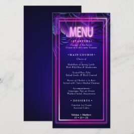Menu de casamento | Folhagem Tropical Neon
