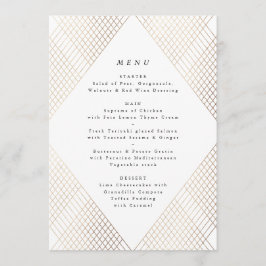 Menu de Casamento Gatsby Dourado Gatsby Geométrico