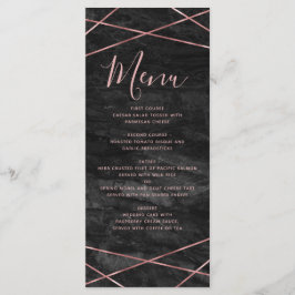 Menu de Casamento Geométrico da Linha Dourada do M