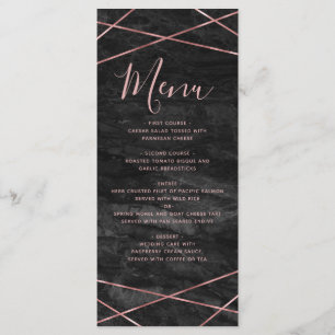 Menu de Casamento Geométrico da Linha Dourada do M