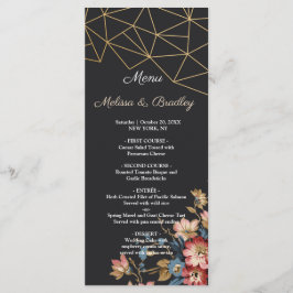 Menu de Casamento Geométrico do ouro