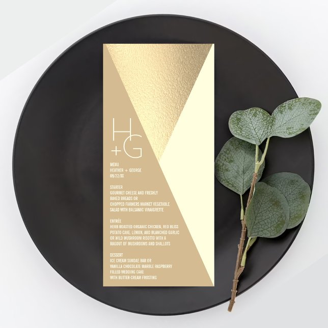 Menu de Casamento Geométrico Moderno Minimalista (Criador carregado)