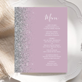 Menu de Casamento Glitter Lilac Silver Silver do O