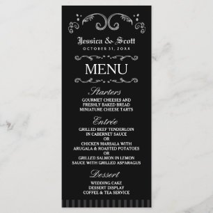 Menu de Casamento Gótico do Dia das Bruxas em Pret