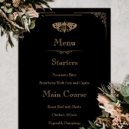 Menu de Casamento Gótico Elegante da Mama Vitorian