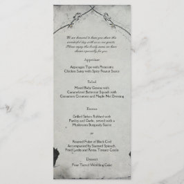 Menu de Casamento Gótico Rosa Trellis Black
