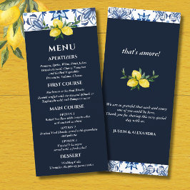 Menu de Casamento Italiano com Limão do Mediterrân
