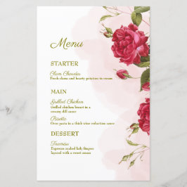 Menu de Casamento Legant Rosa-Themed