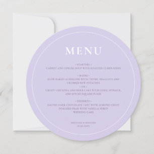 Menu de Casamento Lilac da Lavanda Simples Arredon
